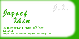 jozsef khin business card